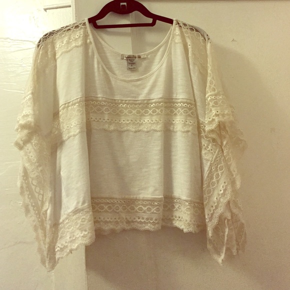 Boho lace trimmed top