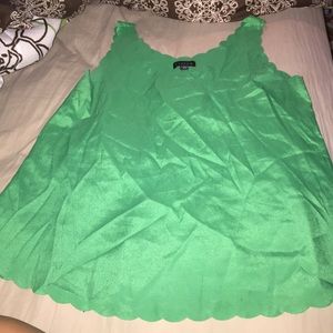 ruffled green top