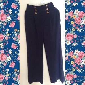 Forever 21 Navy blue and gold high waisted pants