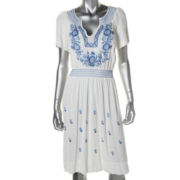 MPULSE White Textured Embroidered Short Sleeves.