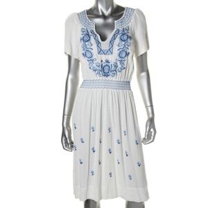 MPULSE White Textured Embroidered Short Sleeves.