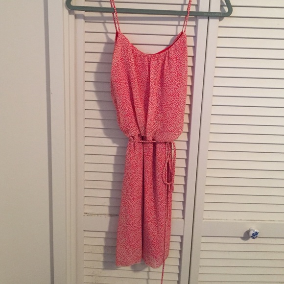 Pink polka dot dress