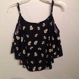 Cropped floral tank top