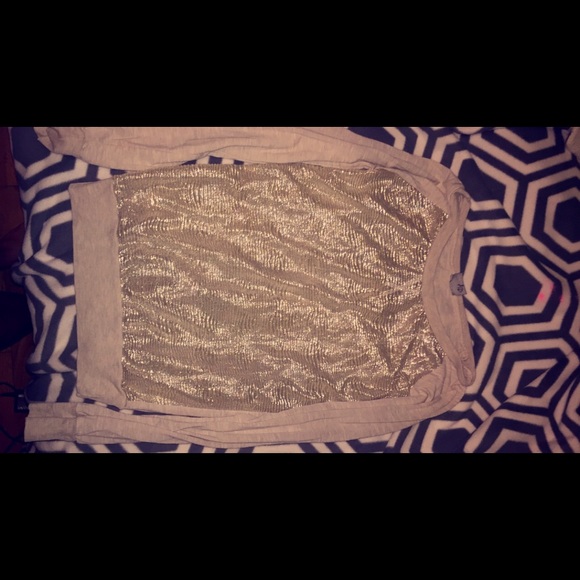 vanity shimmery long sleeve shirt