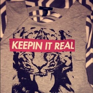 gray forever 21 "keepin it real" tank