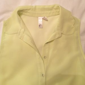 Sheer lime green loose fitting top