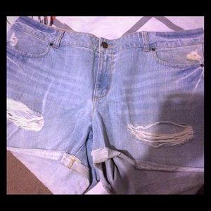 Distressed Denim Shorts