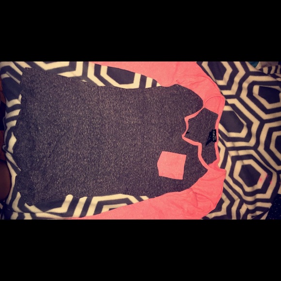 pink and gray long sleeve top