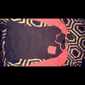 pink and gray long sleeve top