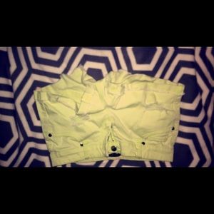lime  green shorty shorts