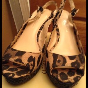 Like new Franco Sarto Cheetah wedges