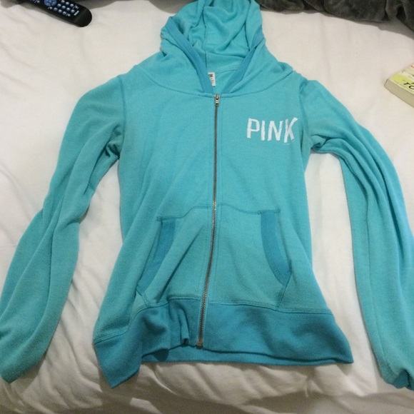 Blue PINK zip up sweatshirt