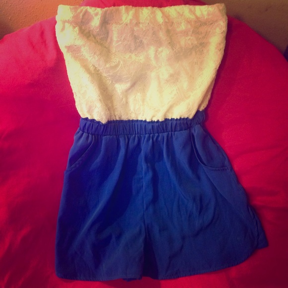 Strapless romper