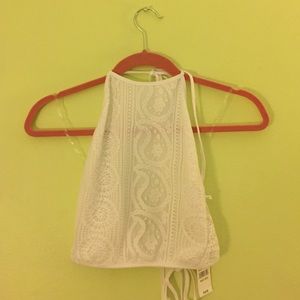 White lace halter top