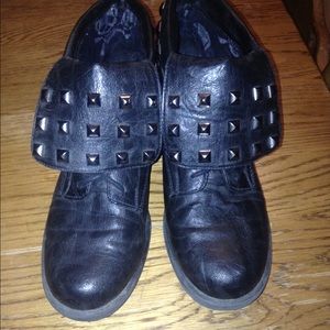 Black studded boots