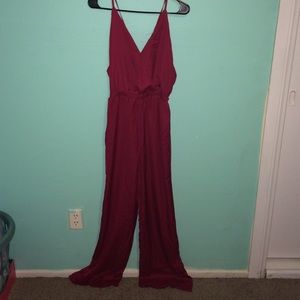 Chiffon deep v-neck romper jumpsuit