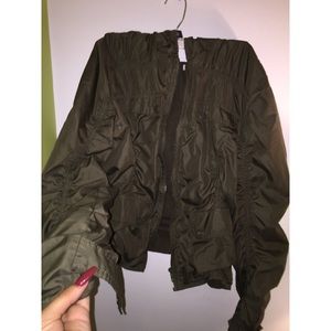 Army green bomber jacket