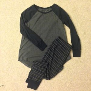 Grey And Black Pajama Set