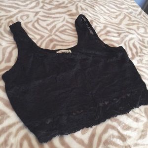 Lace cropped tank