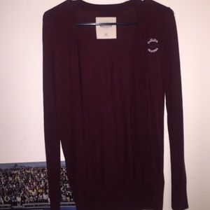 Maroon hollister cardigan