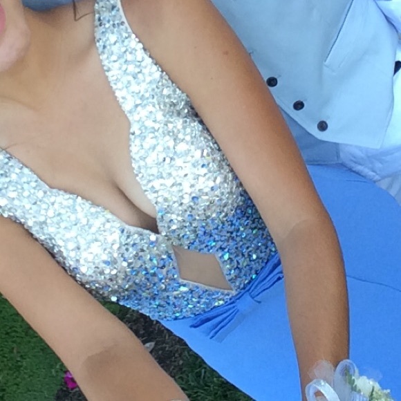 Pastel Blue Prom Dress - Picture 3 of 4