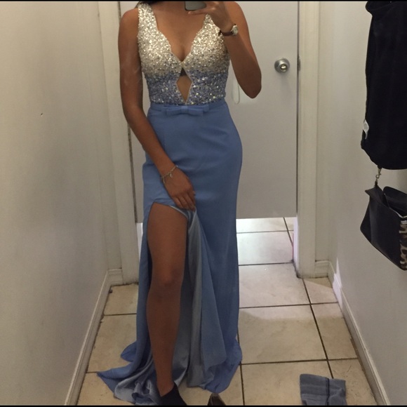 Pastel Blue Prom Dress - Picture 4 of 4