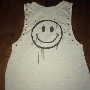 Smiley Face Stud Muscle Tank