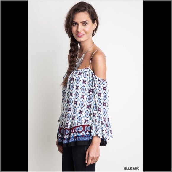 Umgee peasant top in Blue mix S, M and L - Picture 2 of 4