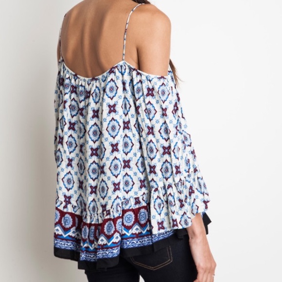 Umgee peasant top in Blue mix S, M and L - Picture 3 of 4