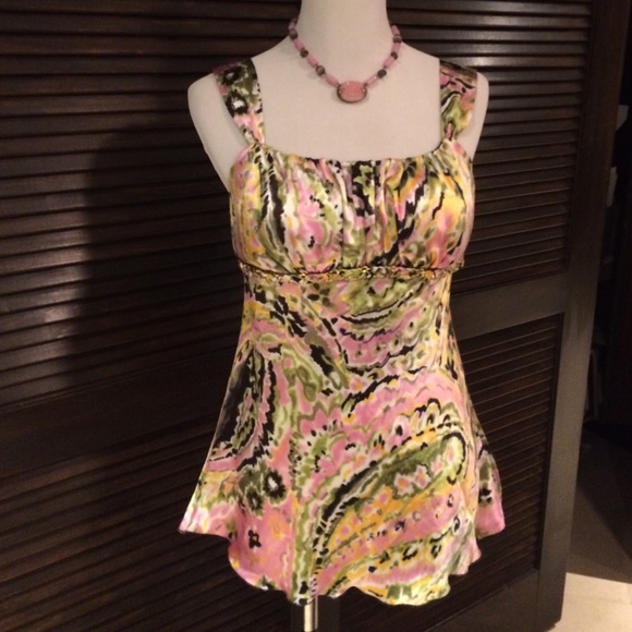 Satin Paisley Watercolor Tank