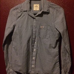 Navy blue hollister flannel