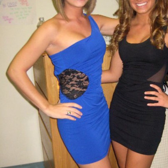 Arden B royal blue one shoulder bodycon dress