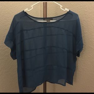 Navy blue sheer top