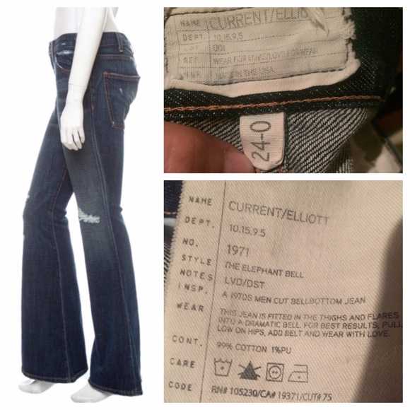 SOLD - Current/Elliott - Elephant Bell Jeans - Picture 3 of 4