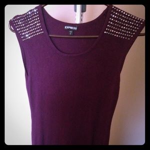 SOLD Express purple rhinestone shoulder dress