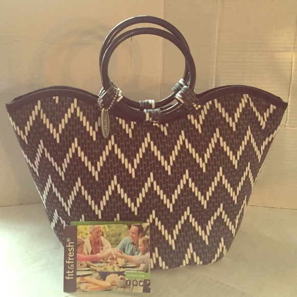 Fit & fresh jacquard balck and white lunch bag