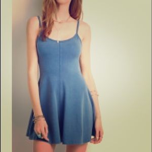 Blue caged and fit skater romper