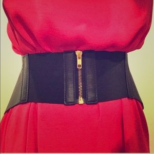BCBG MAXAZRIA Black Belt, Size XS w/gold hardware.