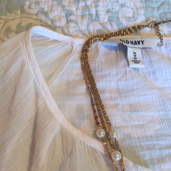 White Linen Inspired Sheer Top - Picture 2 of 4