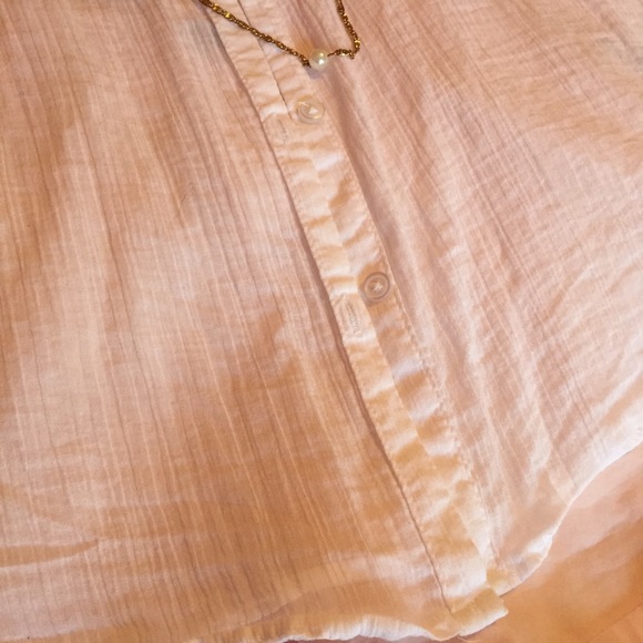 White Linen Inspired Sheer Top - Picture 4 of 4