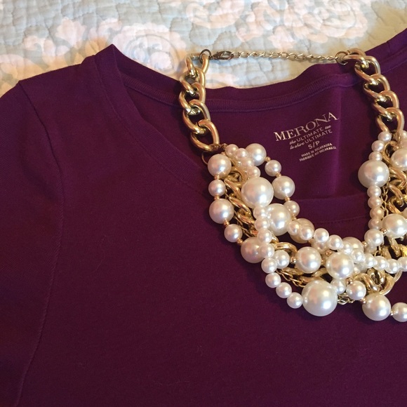 Deep Purple Merona Scoop Neck Shirt - Picture 2 of 4