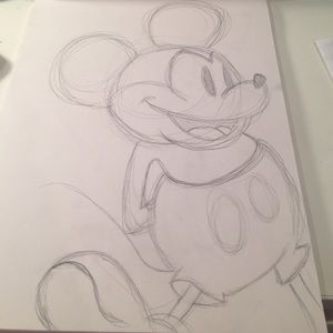 Vintage Mickey Mouse Disney Sketch