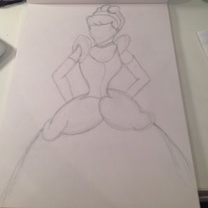 Cinderella Outline Disney Sketch