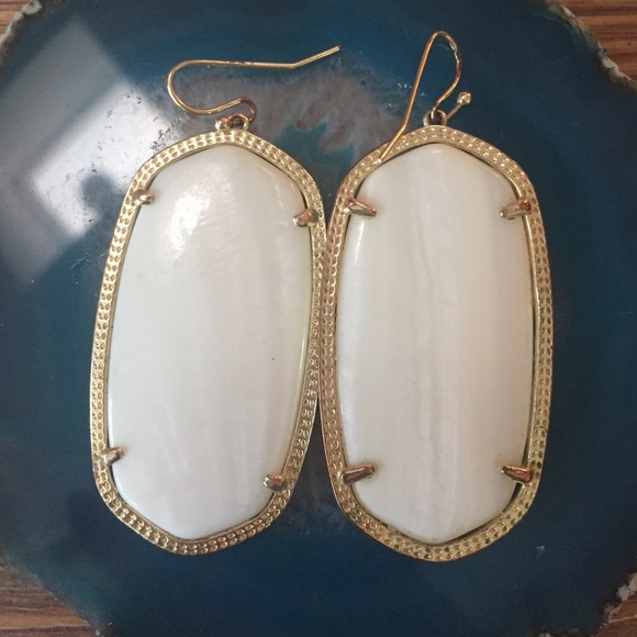 Large white Kendra Scott earrings