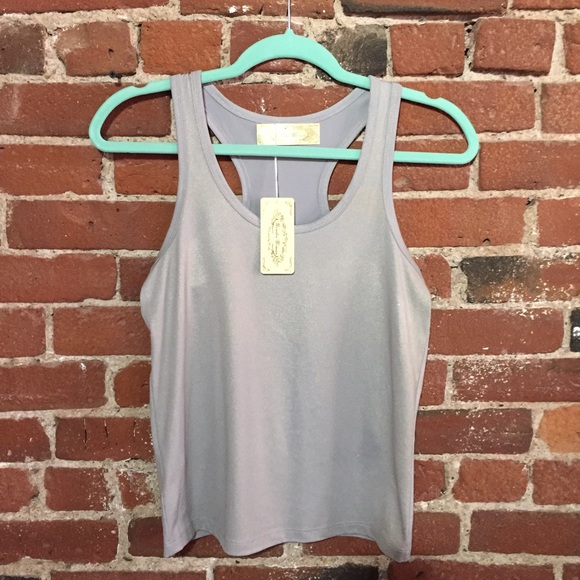 Gray Shimmer Racer Tank