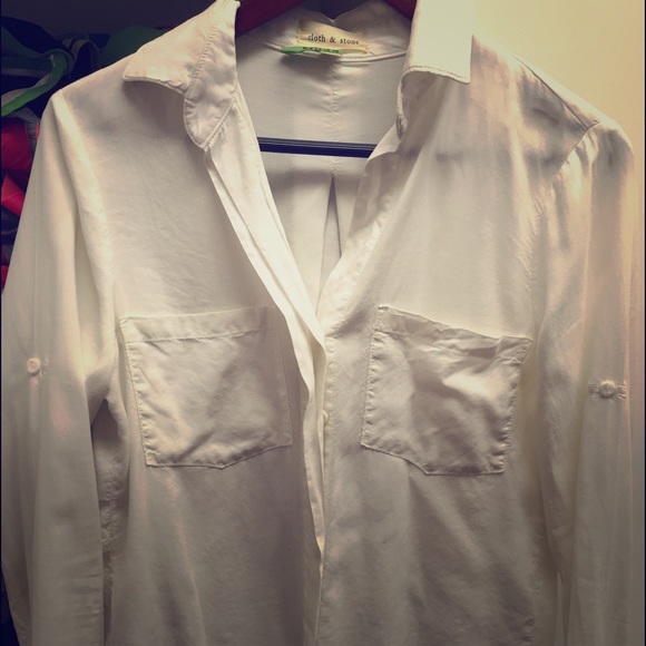 White button down top
