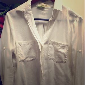 White button down top