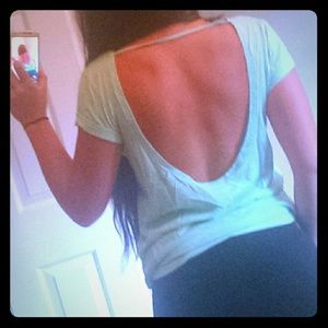 Victoria's Secret Pink Aqua Open Back Short Sleeve