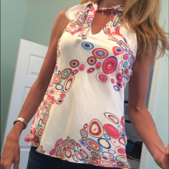 White silk top