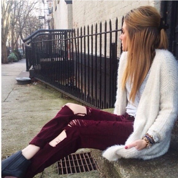 Maroon carmar boyfriend jeans